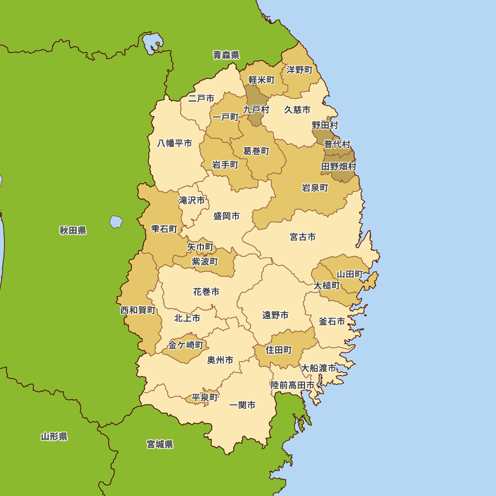 岩手県の地図 - MapFan