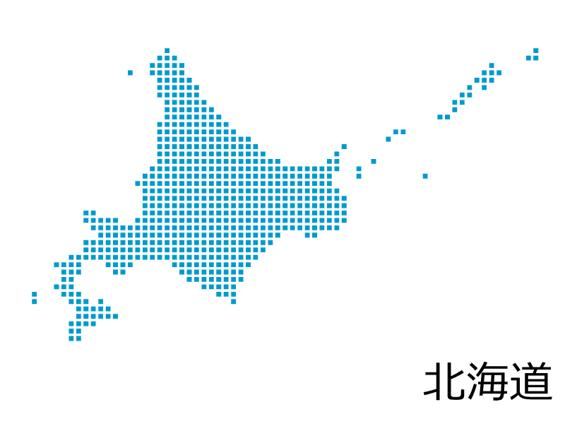 北海道の地図のイラスト 2カット×3パターン- イラストくん