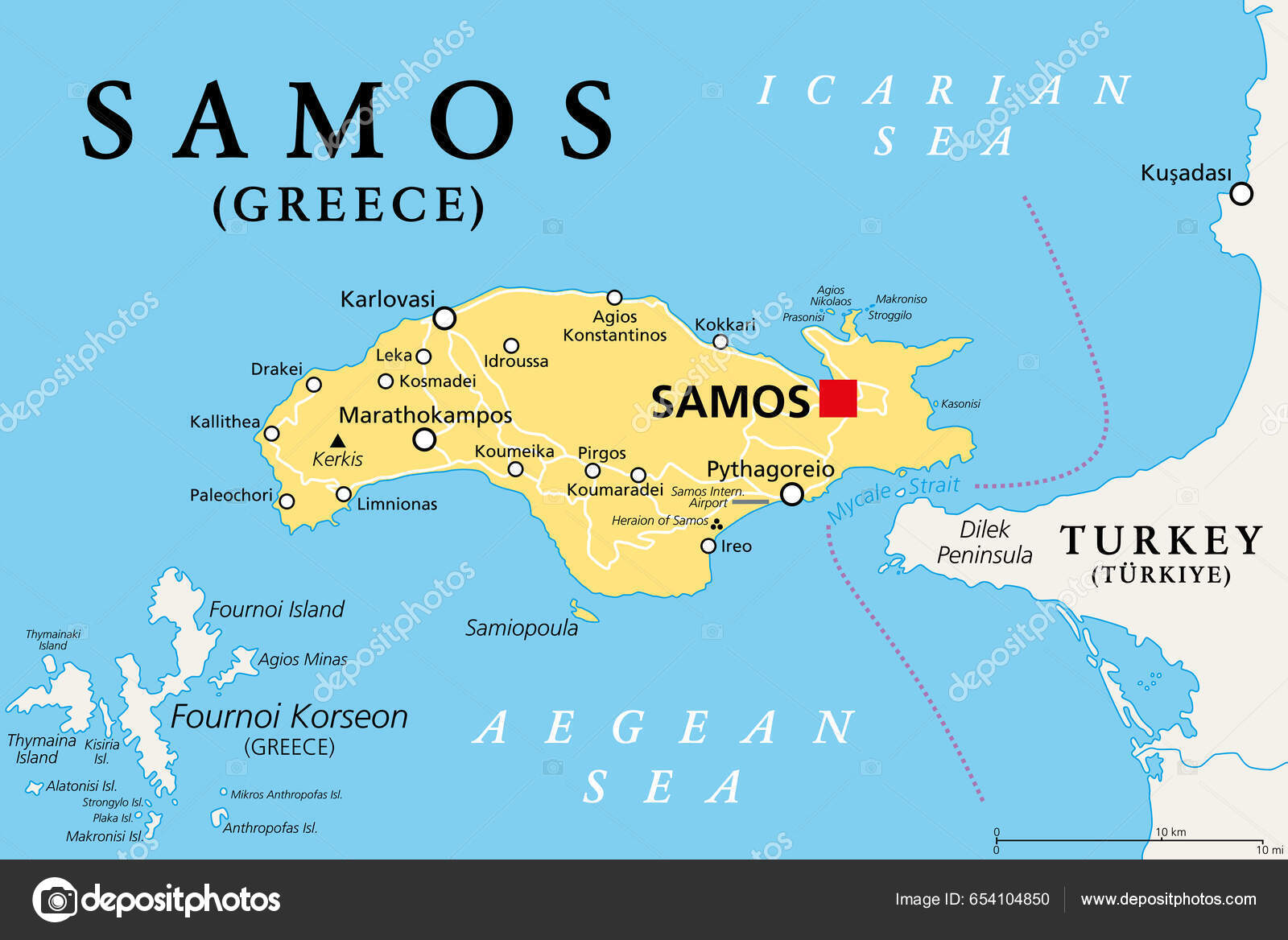 ギリシャ、アルバニア、イズミル、アンカラ、シリア、キプロス、トルコに焦点を当てた世界地図の断片の接写の写真素材・画像素材 Image 194466451