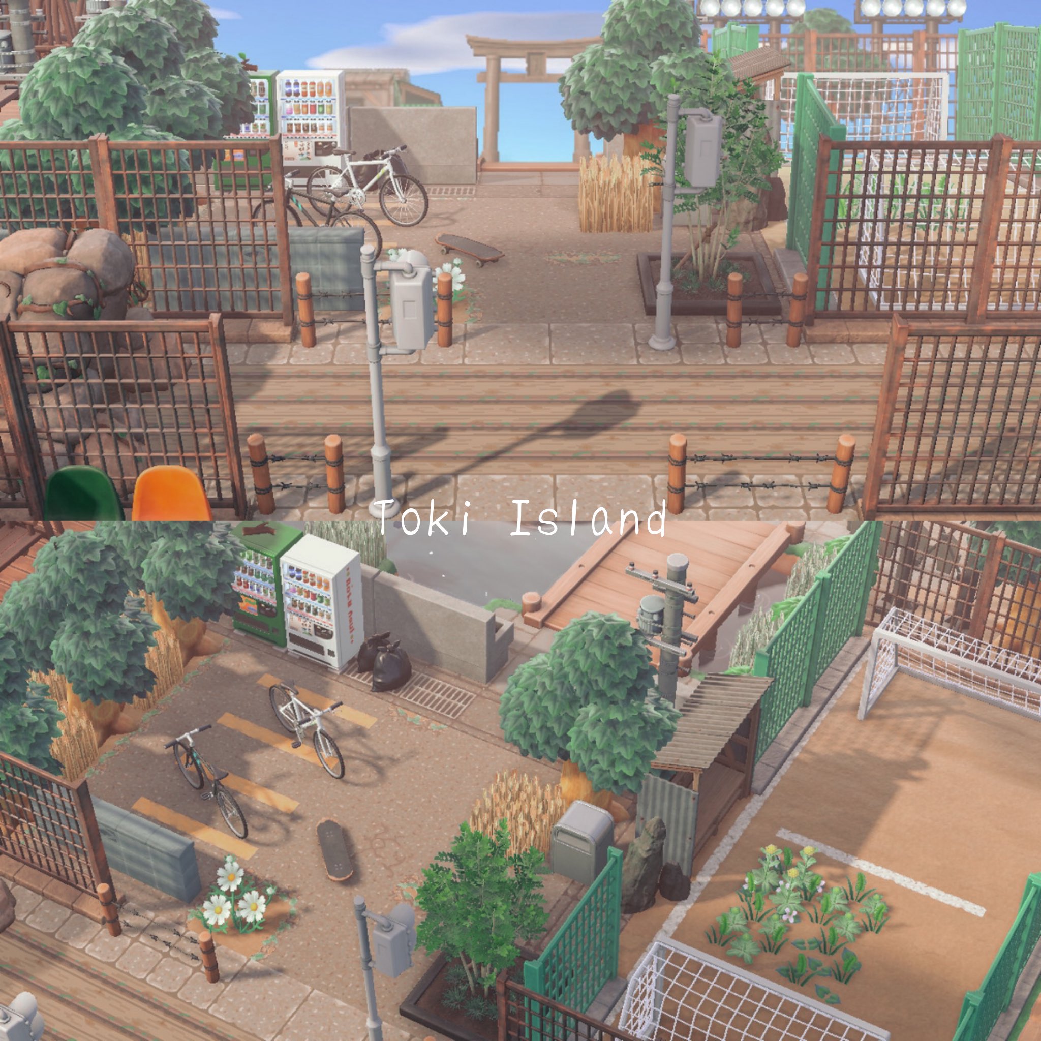 田舎の海辺の町をイメージしたエイブルシスターズとシンプルなビーチ⛱ 本日19時にYouTubeに投稿予定なので良かったら見て下さい〜🫶 .あつ森あつまれどうぶつの森acnhanimalcrossing