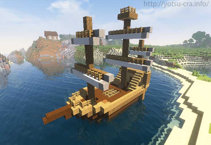 マインクラフト 「簡単な船の作り方」を見て実際に作ってみた