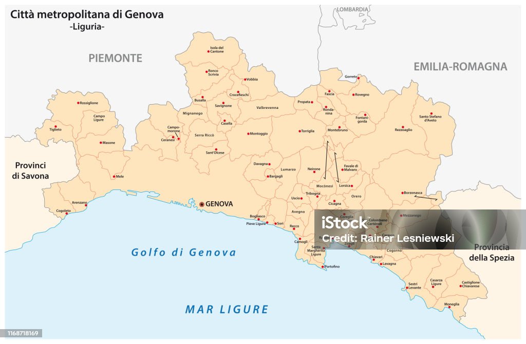 リグーリアとイタリアのリビエラ リグーリアのリビエラ 政治地図