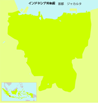 インドネシアのジャカルタ地図のベクトルイラストPremiumベクトル素材