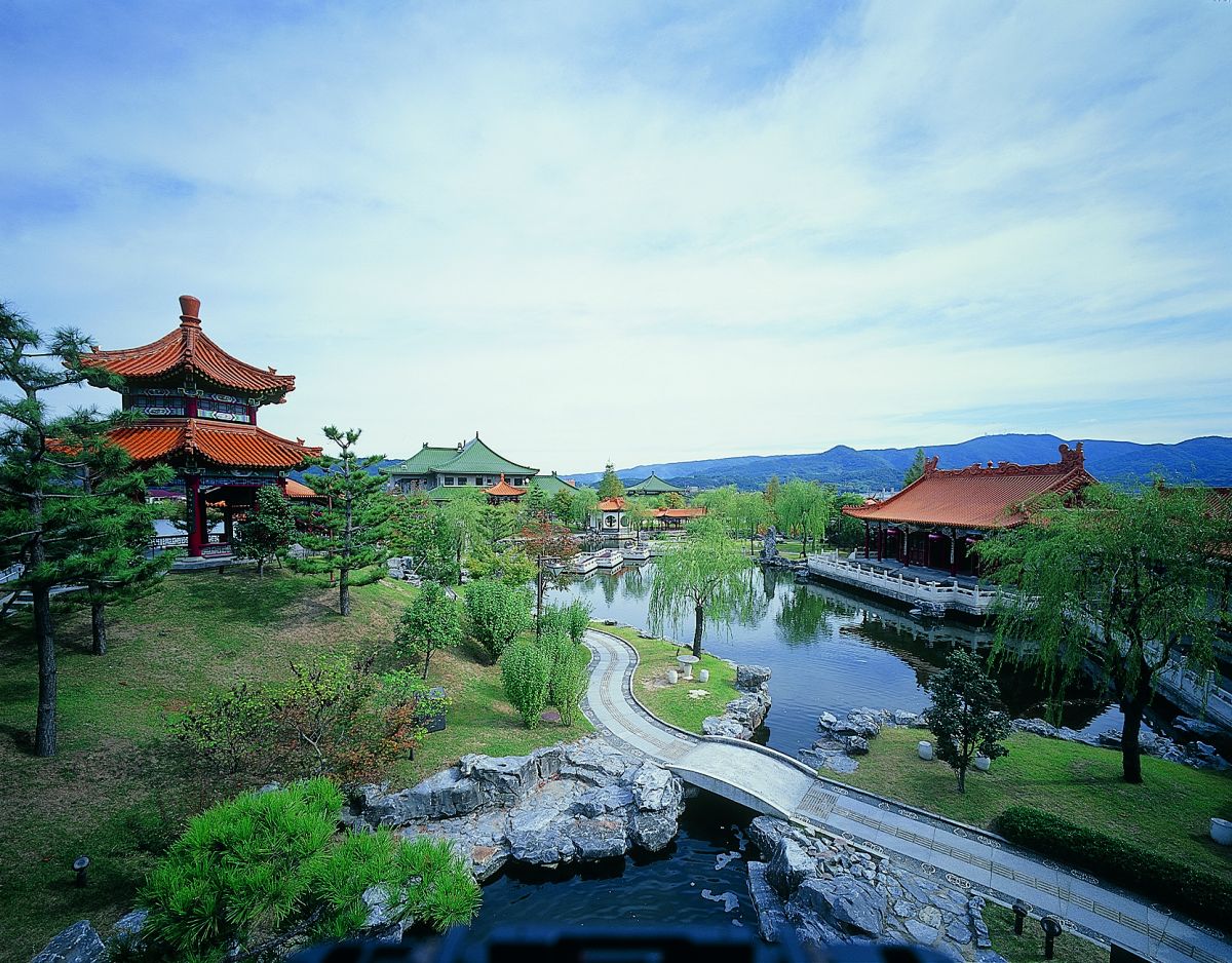 中国風の古代の建物のパターン イラストPSD 無料ダウンロード