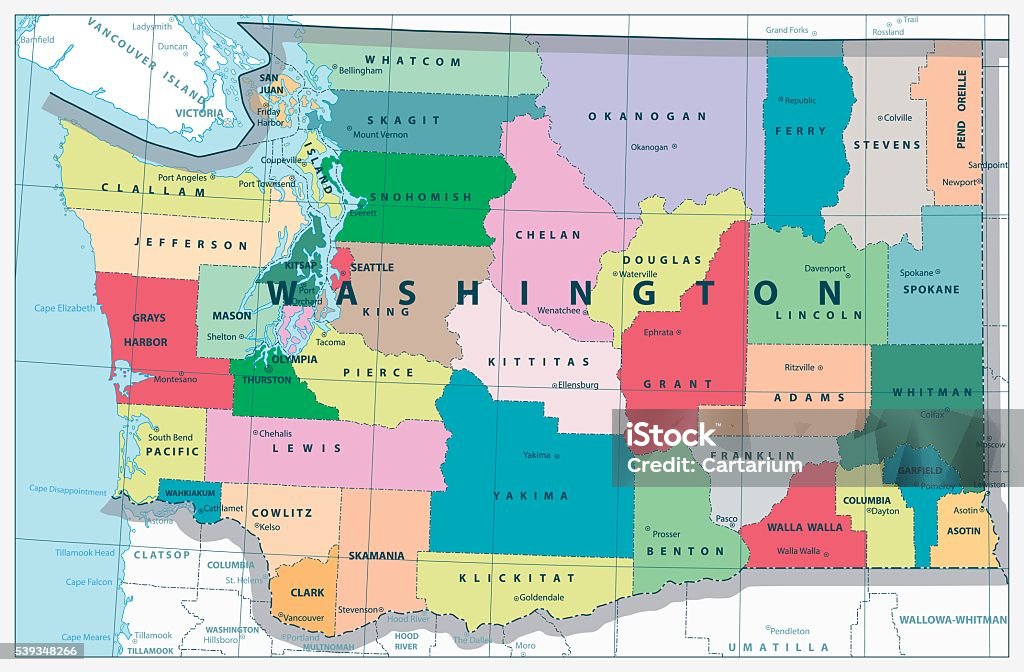 ワシントン州の地図」のベクター画像素材 ロイヤリティフリー170565902Shutterstock