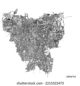 南ジャカルタ市内地図イラスト インドネシアの都市の地図Premiumベクトル素材