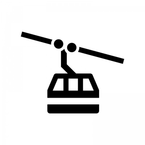 ロープウェイ無料のAi・PNG白黒シルエットイラスト