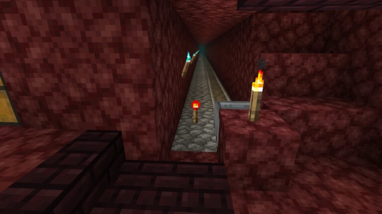 ネザー工事中⚠トンネル通路をつくる！スポーン⇔村の交通 22 マインクラフト