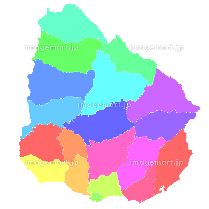 ウルグアイウルグアイの漫画のマップ国のすべての主要なシンボルのベクター イラスト -