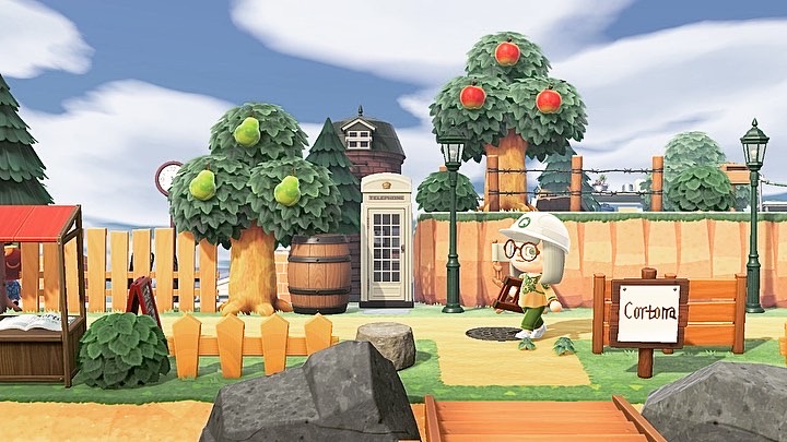 案内所裏にある大きなキャンプ場の入り口🏕🔭 .あつ森あつまれどうぶつの森acnhanimalcrossing