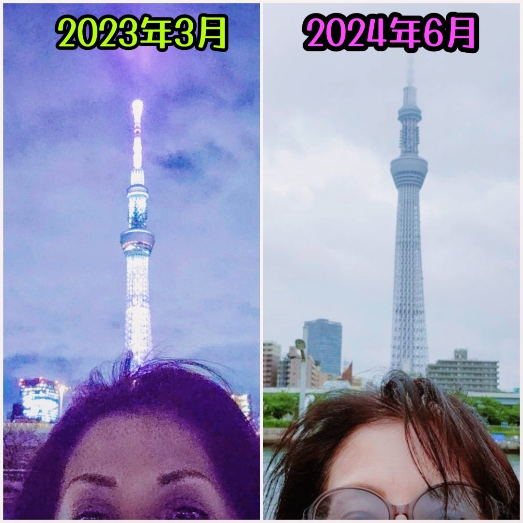 夜明け前の隅田川から黎明のスカイツリーを望む - ネコと夜景とビール