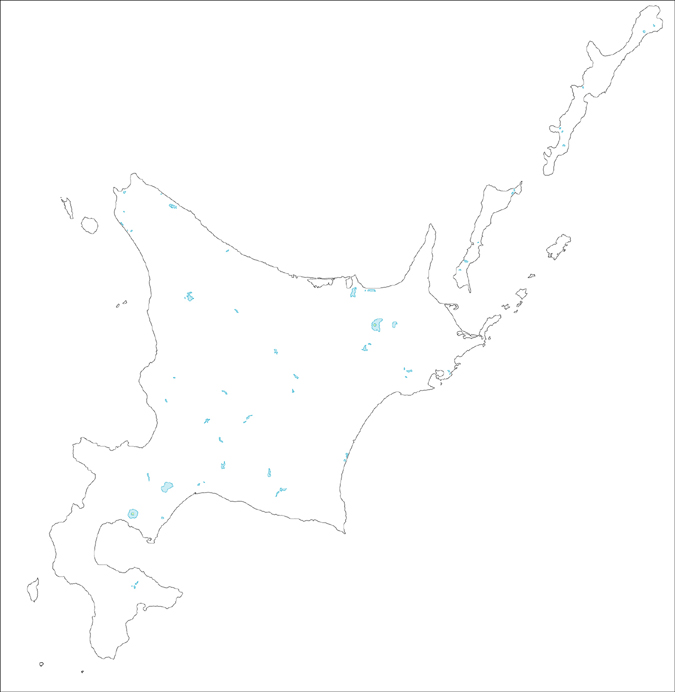 北海道 白地図イラスト -
