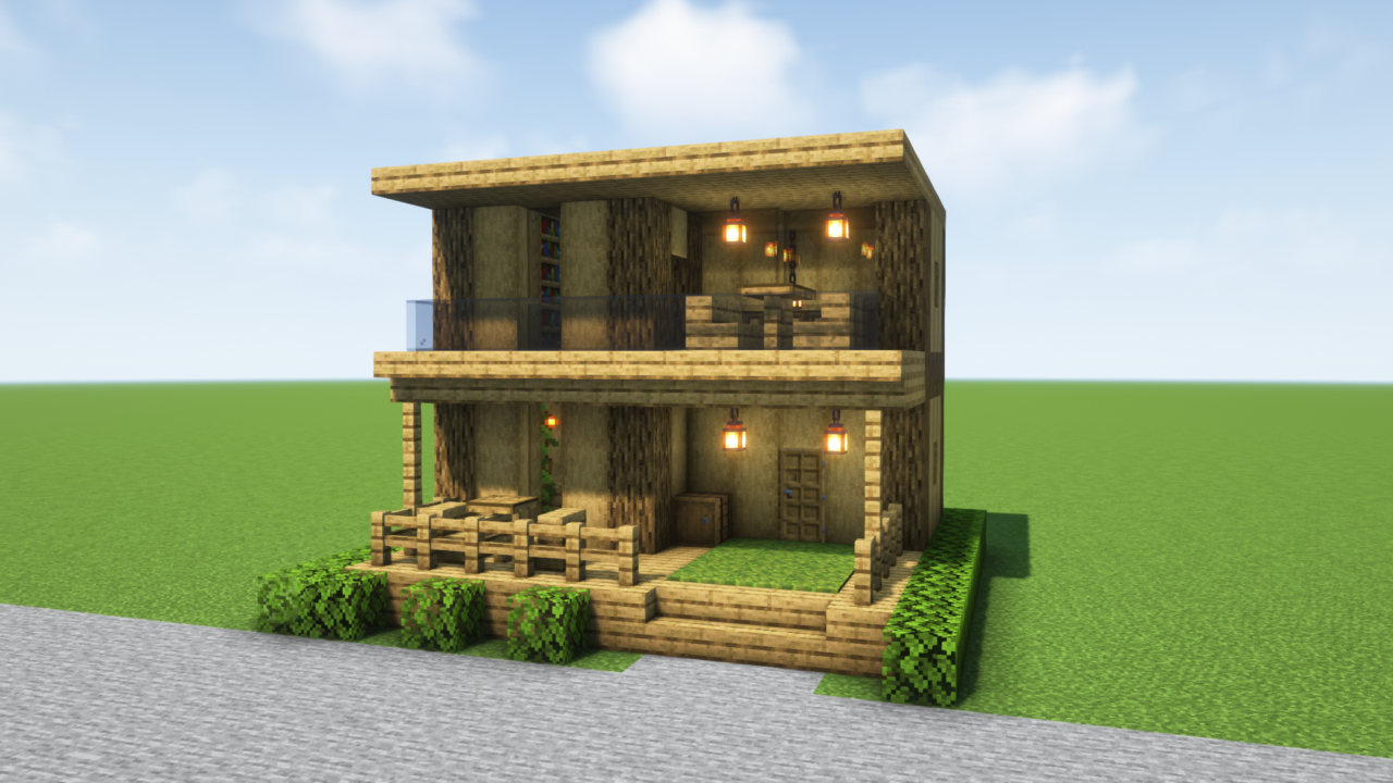 マイクラ建築 いろんな色の屋根を作ってみる。 -