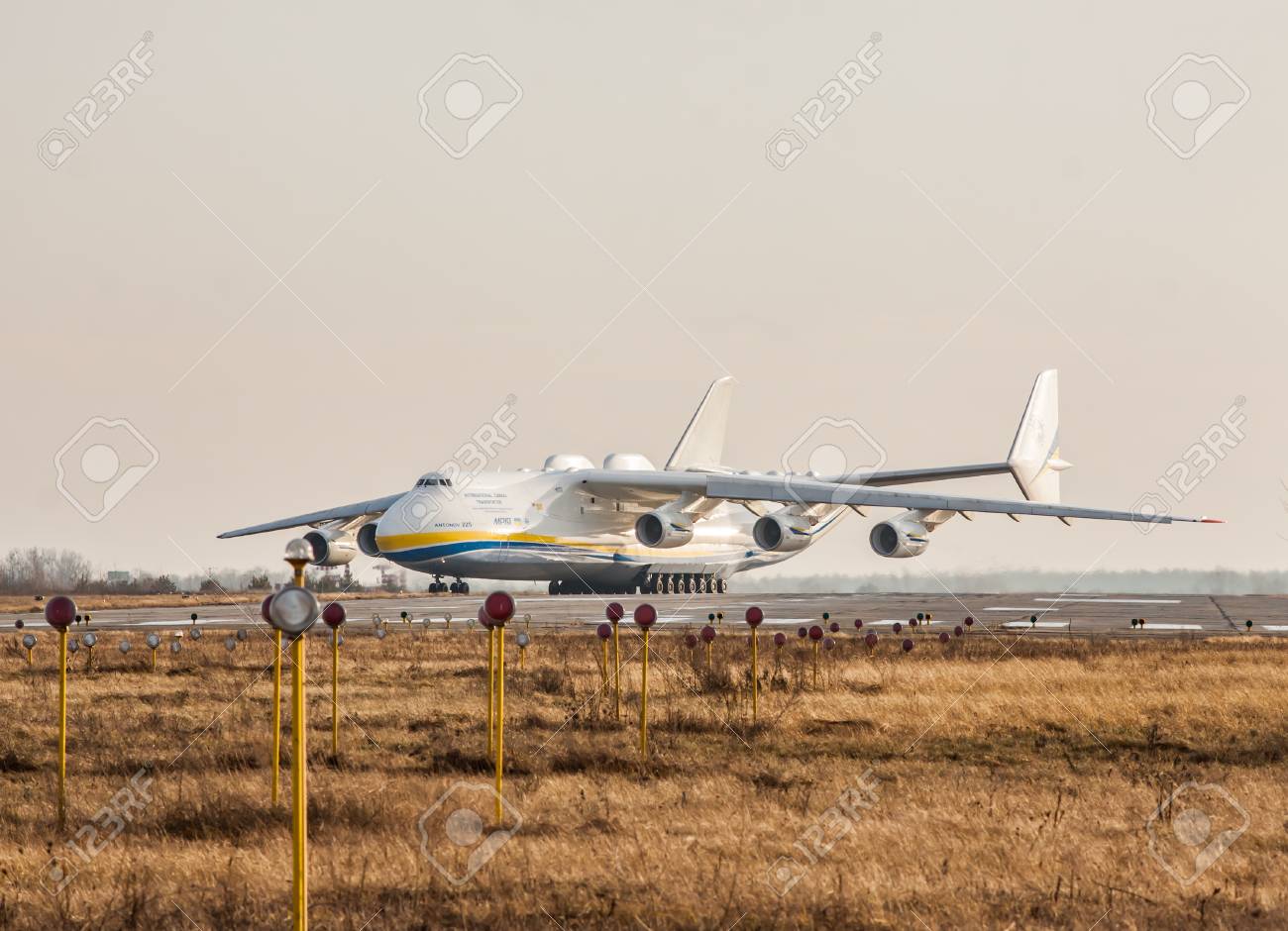 関連画像 人物との比較でその大きさがわかる「アントノフ」。「MQ-9ガーディアン」の機材の一部とみられる貨物の積み下ろし風景 -