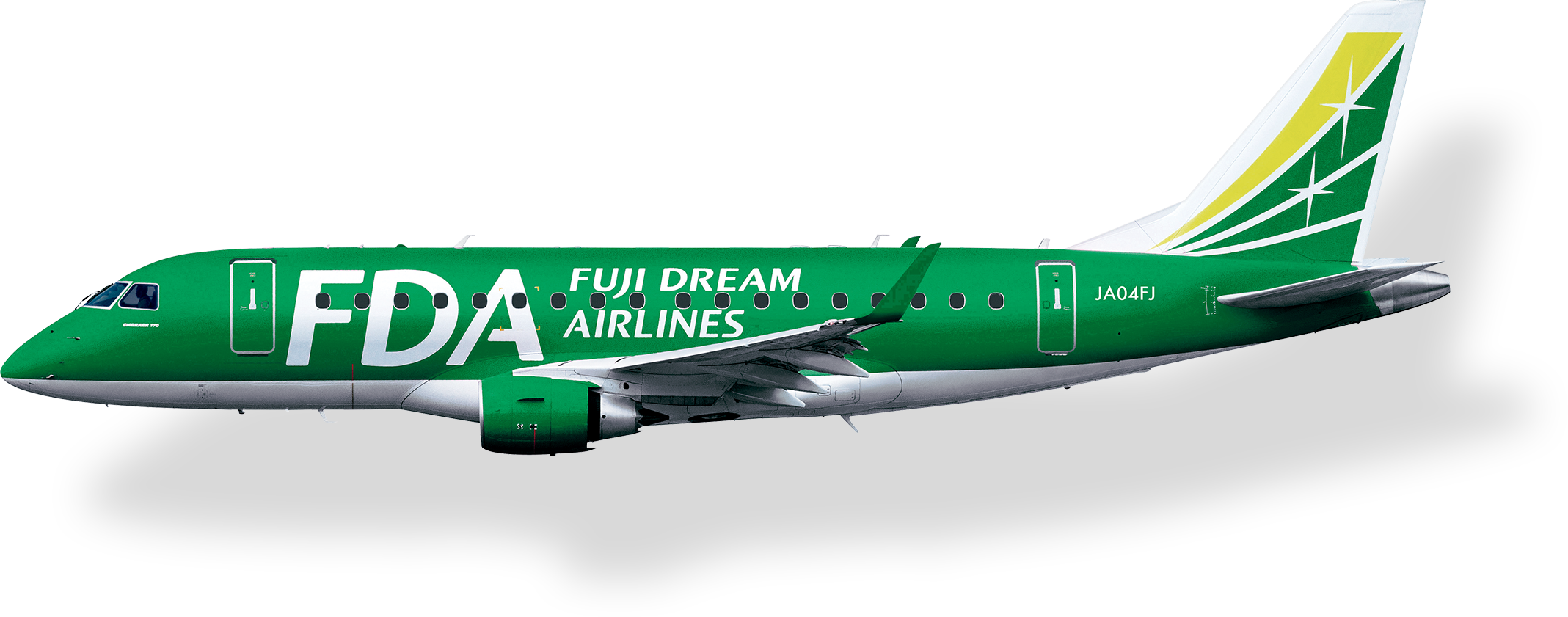 神戸空港を離陸する黄緑色の飛行機の写真・画像素材-Snapmart スナップマート