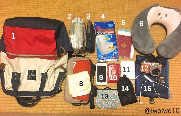 1泊2日パッキング リュックひとつ分の全持ち物女性一人旅