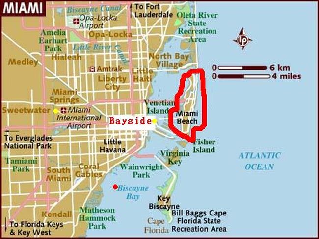 マイアミ フロリダ州 FL 州地図、マイアミ市