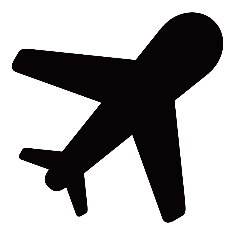 飛行機イラスト・シルエット02イラスト無料・かわいいテンプレート