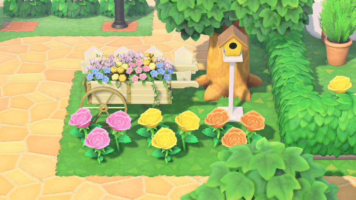 マイデザイン レンガの花壇 あつ森もっふり森ライフ