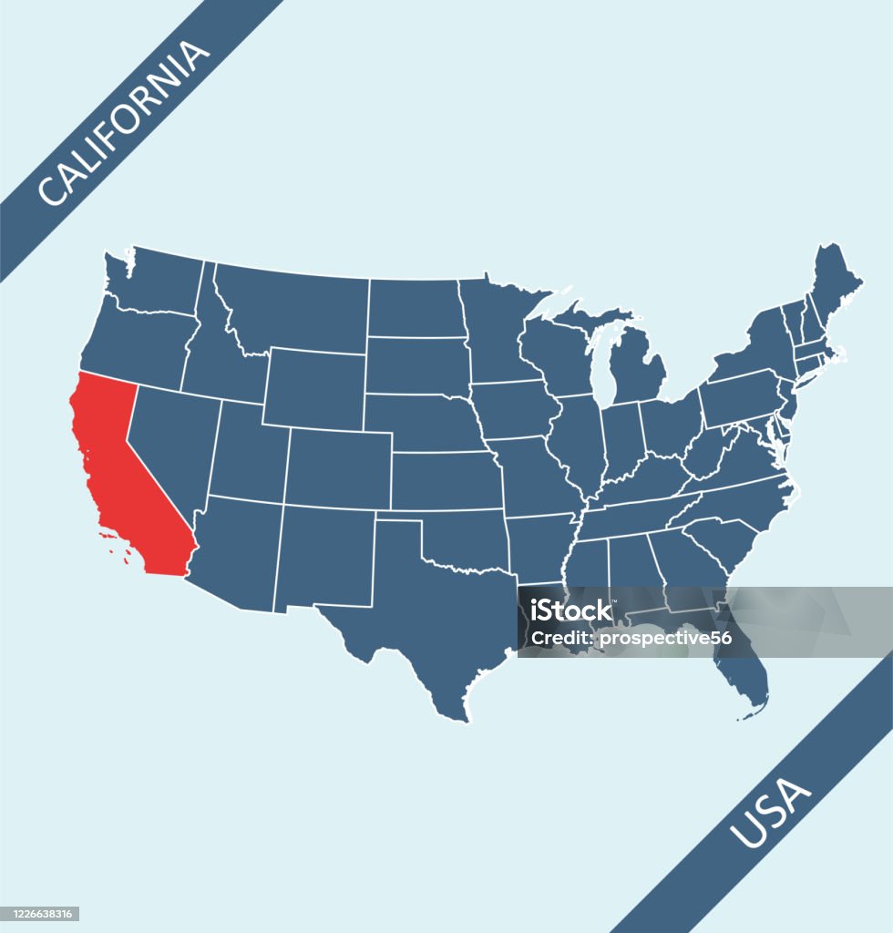 カリフォルニア州アメリカ合衆国の政治地図 - 地図のベクターアート素材や画像を多数ご用意