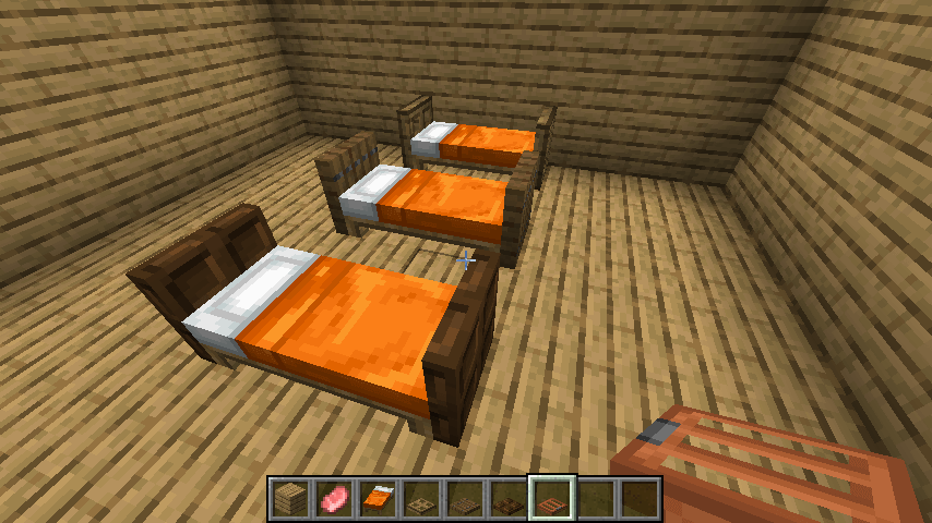 マインクラフト-枕付きキングサイズベッドの作り方マイクラマルチプレイ日記ブログ