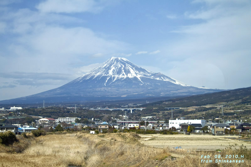 新幹線海側の窓越しに富士山が見える話 - 境目と鉄道