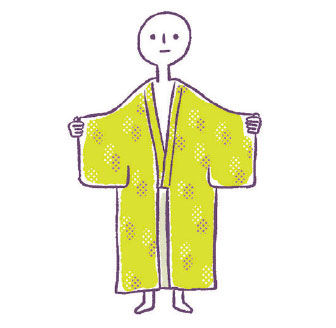 旅館浴衣の着方