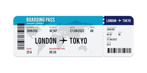 航空会社搭乗券チケット テンプレート。のイラスト素材・ベクター Image 87128981