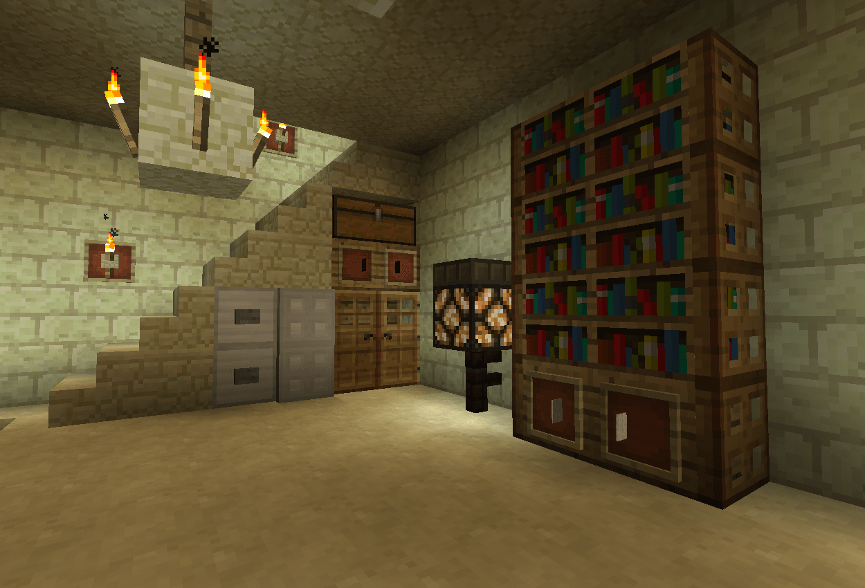 マイクラ建築 寝室とかまどルームの装飾をしました！本拠点の内装パート３♪ 16 サバイバル実況