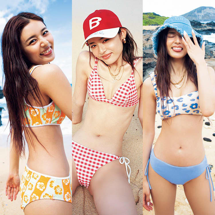 無地水着 ビキニ 2点セット 三角ビキニ