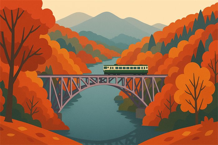 ローカル線「只見線」の車窓から紅葉を楽しむ - びゅうたび