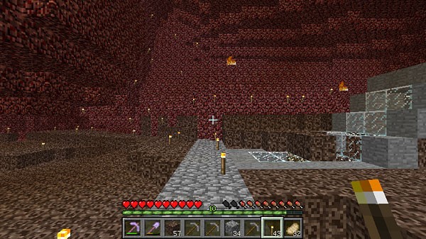 ネザーで通路づくりを頑張る: ナナのマインクラフトプレイ記