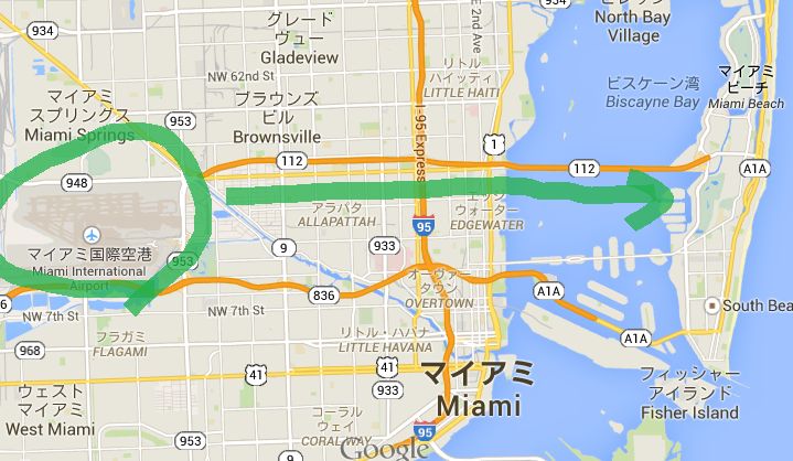 mz ポスター A1 サイズ~A4まで対応可マイアミビーチの地図