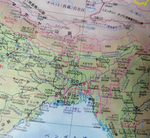 バングラデシュのフリー素材地図世界地図