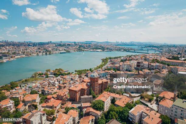 夕暮れ時イスタンブールの歴史の中心。金角湾, トルコの写真素材・画像素材 Image