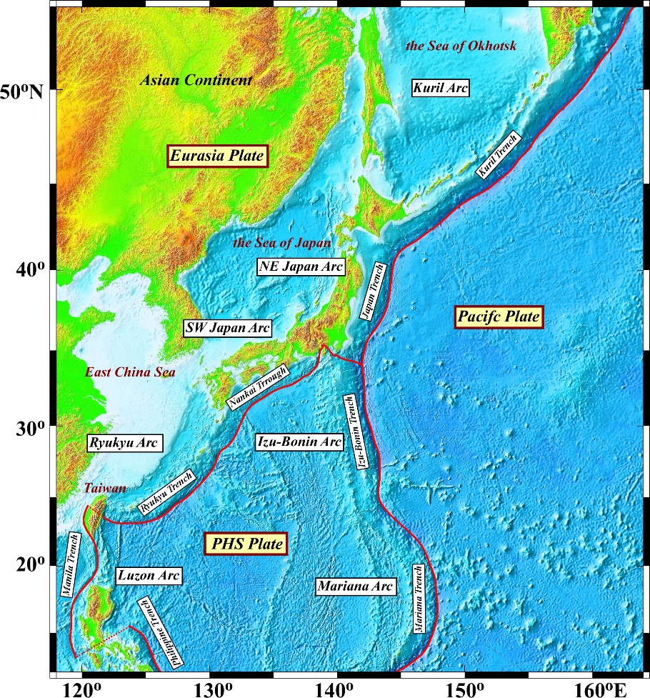 プレート 日本列島 日本地図