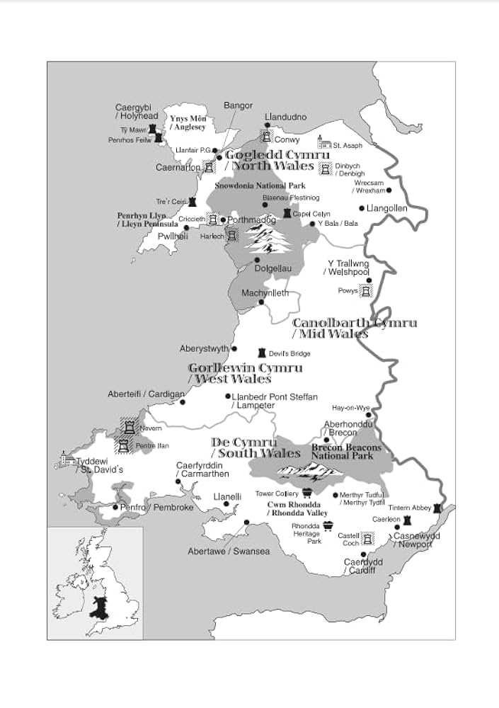 Megaliths map of Wales