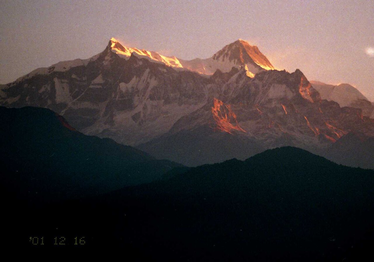 Himalayan folds of Mt.Machhapuchare, Nepal