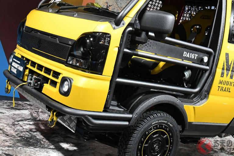 軽トラ1台で仕事とソト遊びを両立させる荷台カスタム！ 超簡単に脱着ができる軽トラの荷台専用キャリア「トラレール」 但東自動車J-tanto