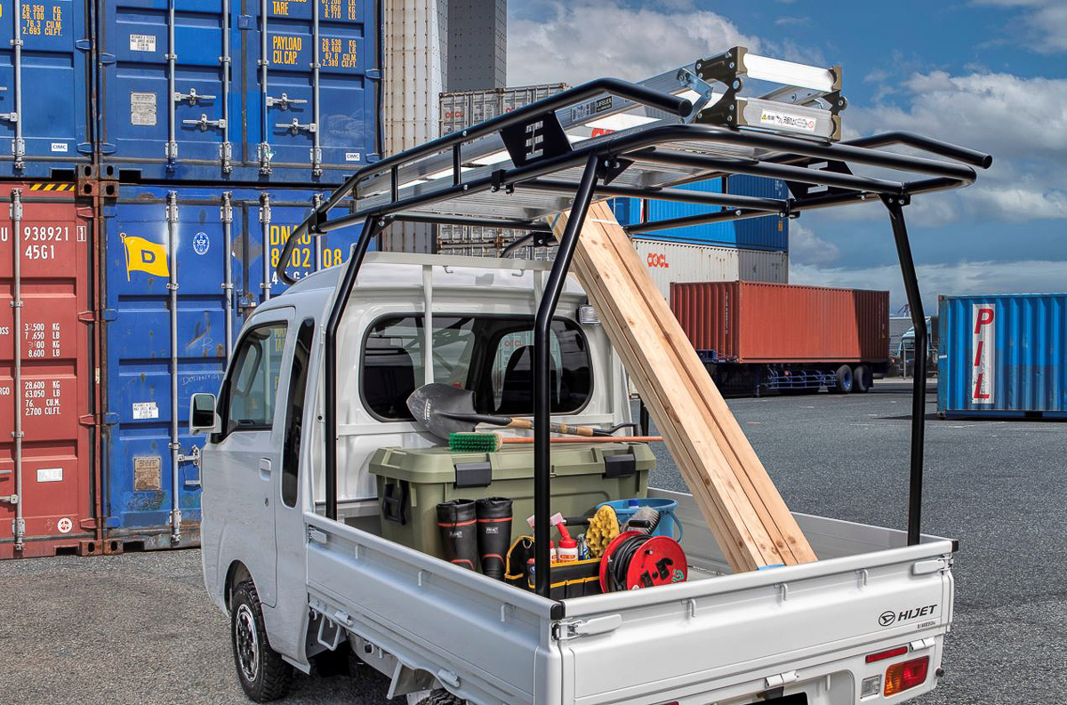 ノセマッシでロトパックスも載せられまっし！ 変幻自在の軽トラ向けカーゴシステムは、実用性だけでなくワイルドなルックスにも一目惚れ！Motor-Fan モーターファン自動車関連記事を中心に配信するメディアプラットフォーム