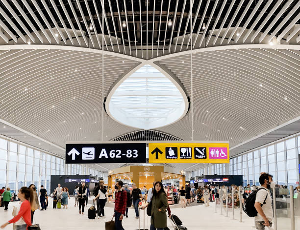 フィウミチーノ空港の前に建つレオナルド・ダ・ヴィンチ像 - 地理wps+