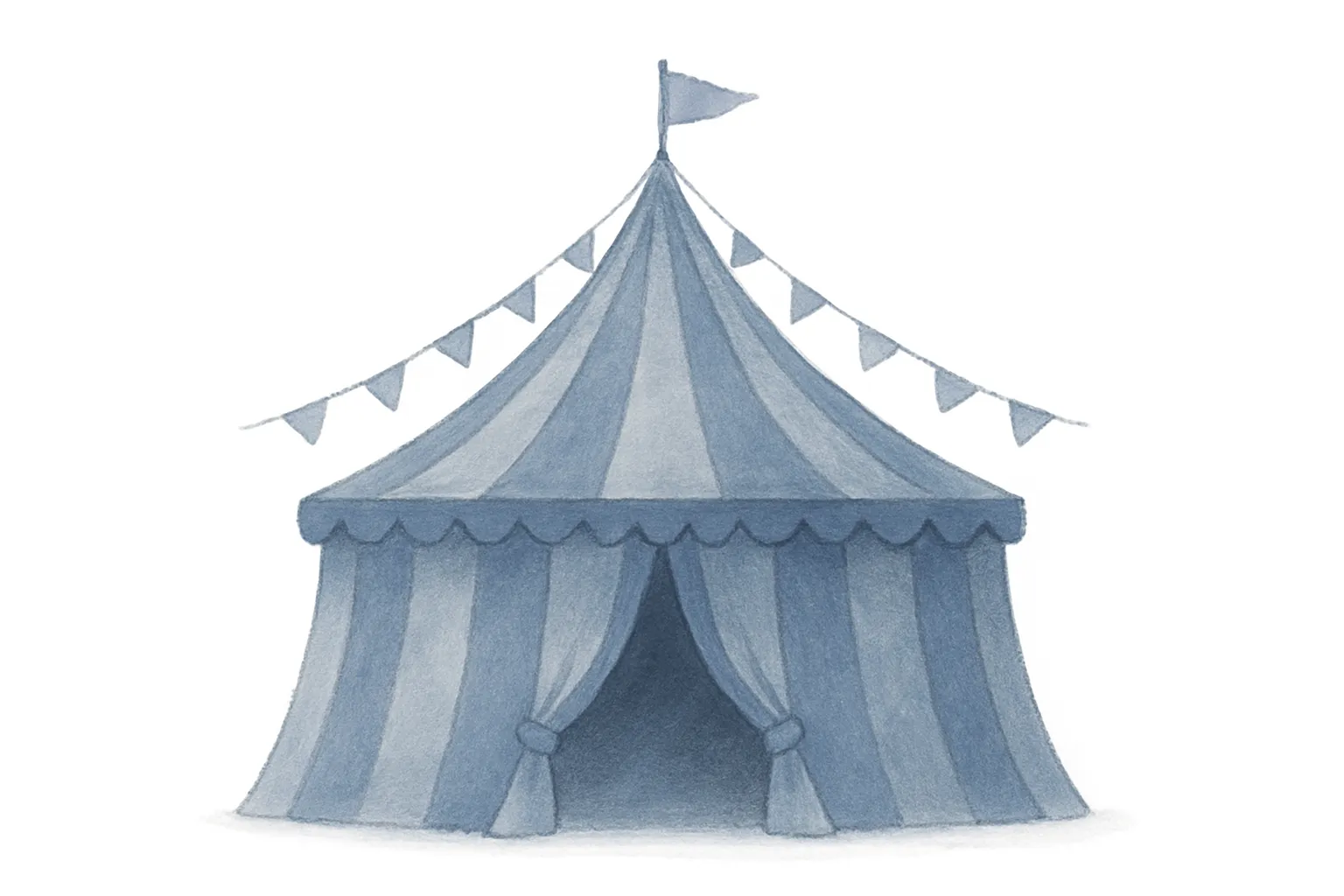 サーカス テントのテンプレートですイベントプレゼンテーションへの招待サーカス サーカス小屋の日除けボール装飾shapito外観を構築しますピクトグラムベクトル アイコ -