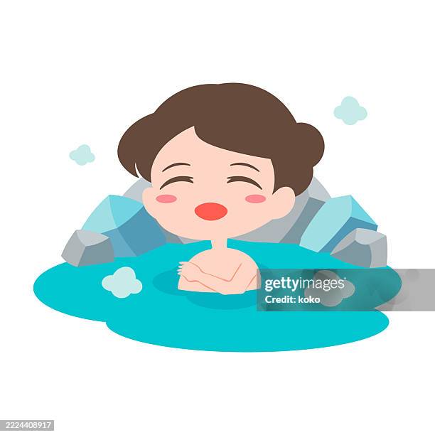 เวกเตอร์ Stock シンプルな温泉のアイコンのセット 露天風呂