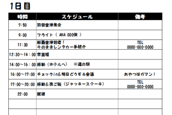 旅程表のテンプレート ダウンロード Google