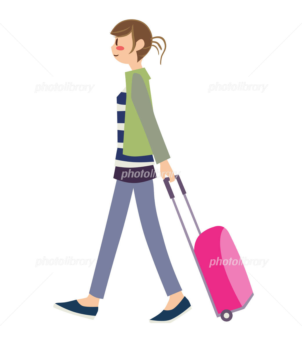 キャリーバッグ・スーツケースのイラスト02イラスト無料・かわいいテンプレート