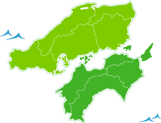 日本の地域図・日本地図 中国四国地方 雨の日カラーで色分けしてみたのイラスト素材88000451- PIXTA