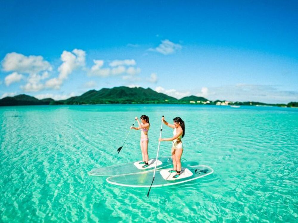 石垣島クリアSUPクルージングツアー 写真撮影サービス付き青の洞窟・クリアSUPツアー サンセットSUPツア