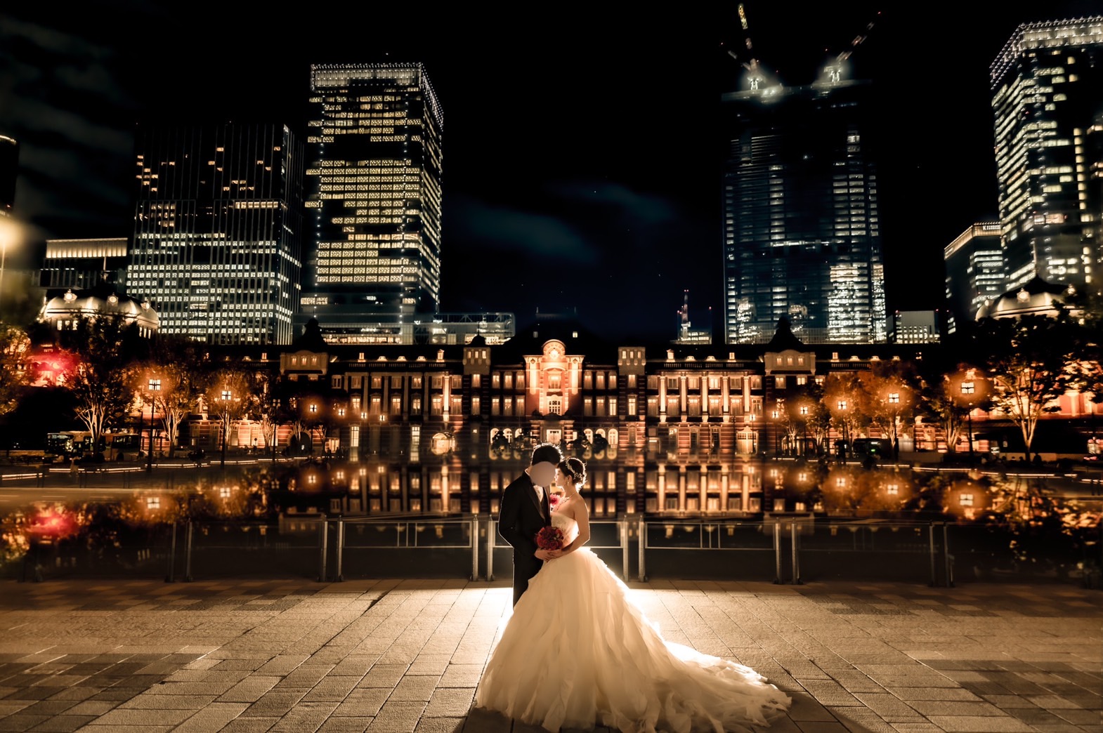 大人気！東京駅・行幸撮り・丸の内付近の前撮りフォトフォリーブライダルフォト撮影・ブライダルアルバム作成
