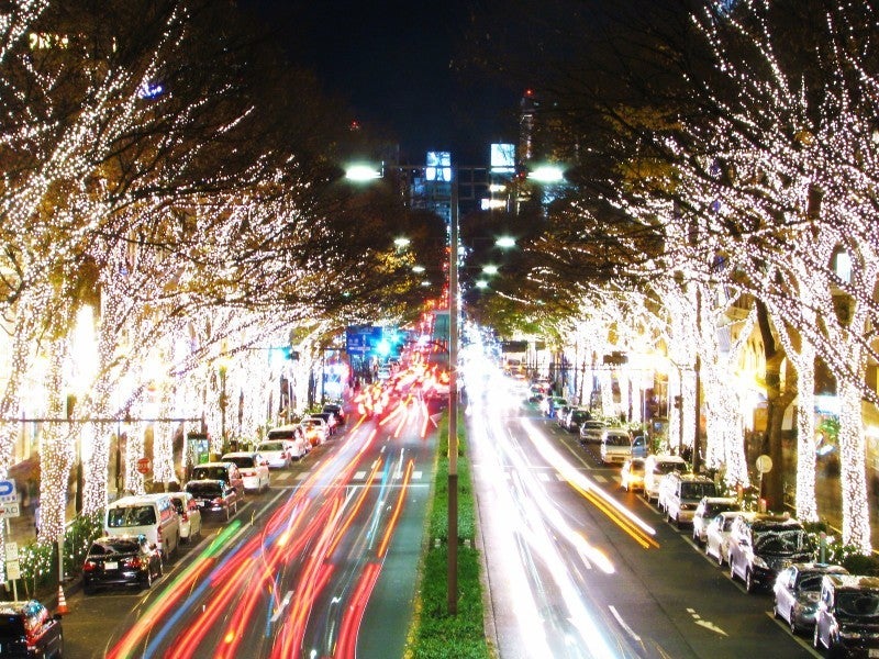 表参道 歩道橋 橋 原宿の写真素材