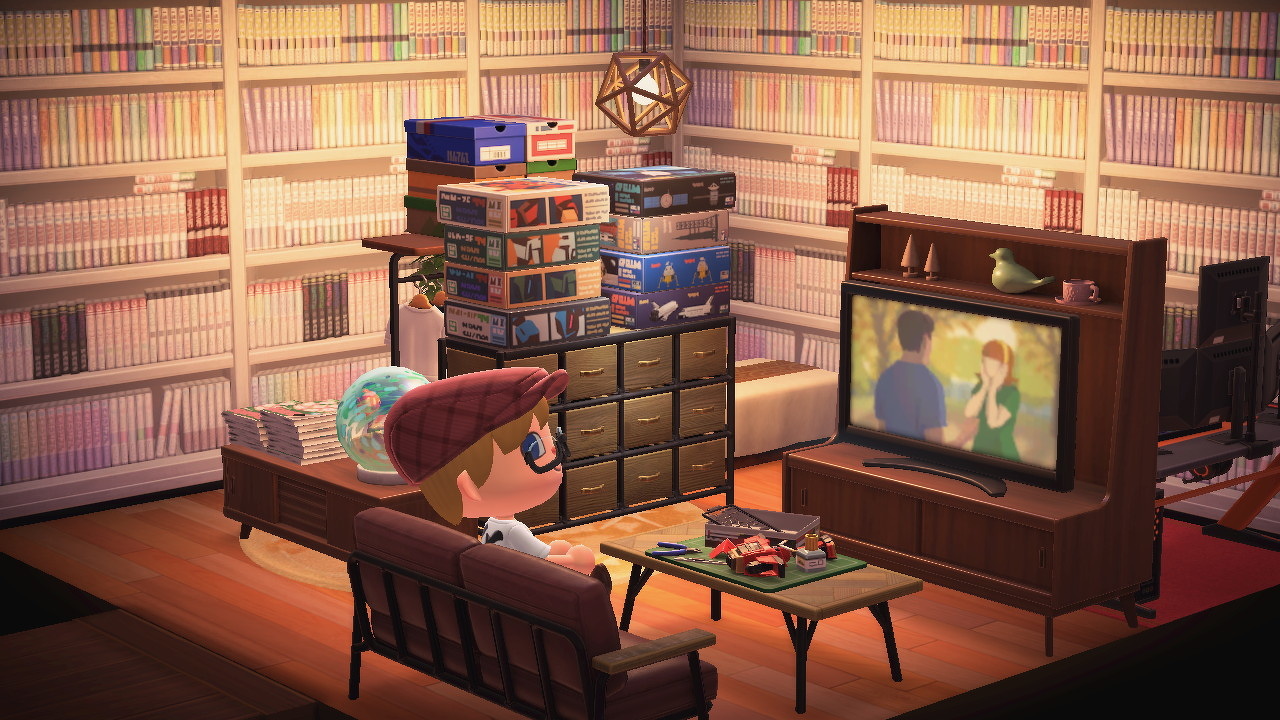 あつ森 青と白が差し色のカントリーな二階建ての別荘づくりHAPPY HOME PARADISE ハッピーホームパラダイス